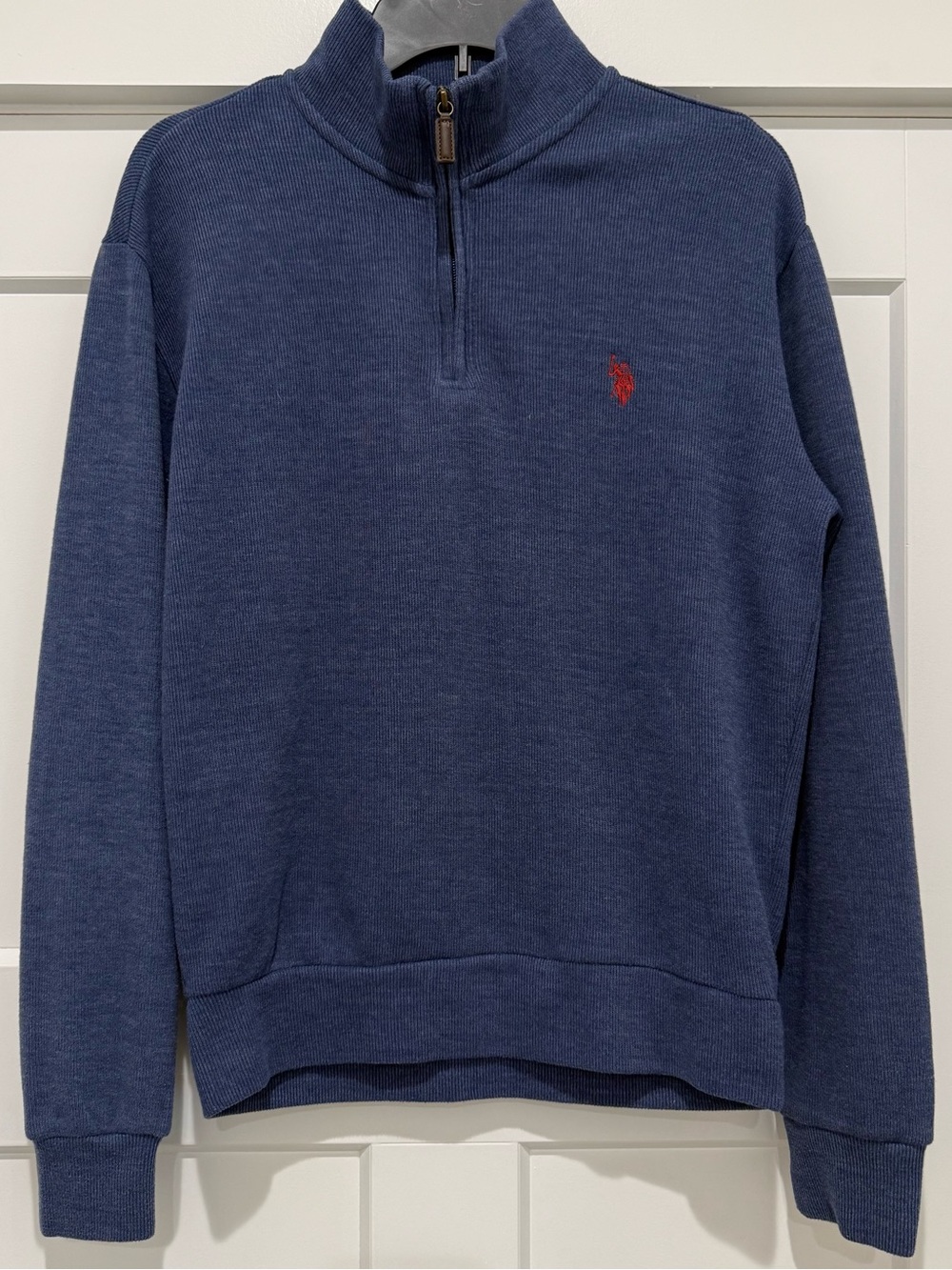 U.S. Polo Assn. Navy Half-Zip Sweater with Red Logo